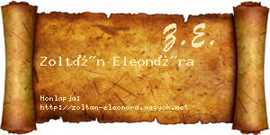Zoltán Eleonóra névjegykártya
