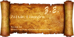 Zoltán Eleonóra névjegykártya